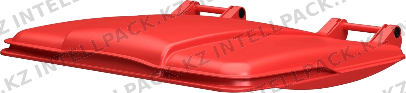 Крышка для мусорного контейнера 1100 л iPlast красная c осями для крепления