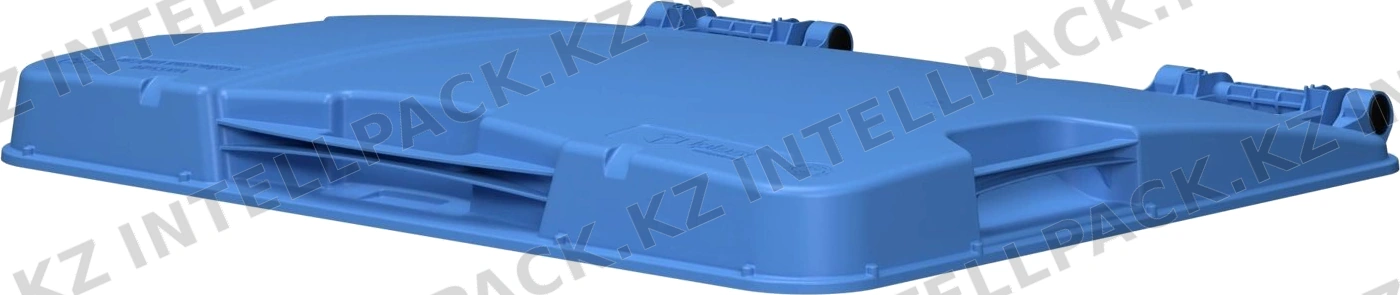 Крышка для мусорного контейнера 1100 л iPlast синяя c осями для крепления