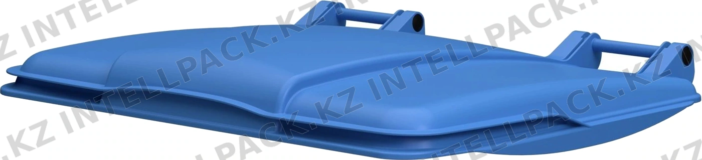 Крышка для мусорного контейнера 1100 л iPlast тёмно-голубая c осями для крепления