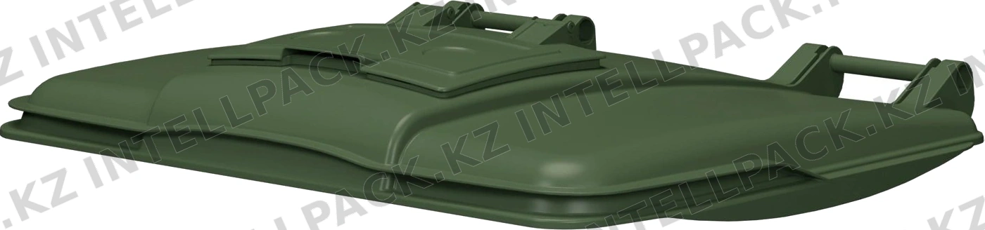 Крышка для мусорного контейнера 1100 л iPlast зелёная с мини-крышкой (опт)