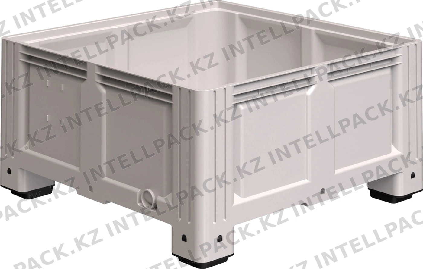 Большой контейнер 1130x1130x580 мм iPlast iBOX светло-серый со сплошными стенками и дном, на ножках