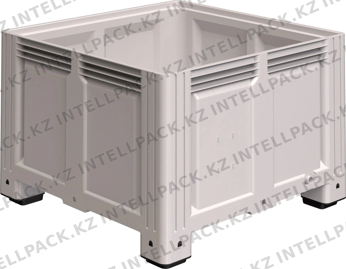 Большой контейнер 1130x1130x760 мм iPlast iBOX светло-серый со сплошными стенками и дном, на ножках