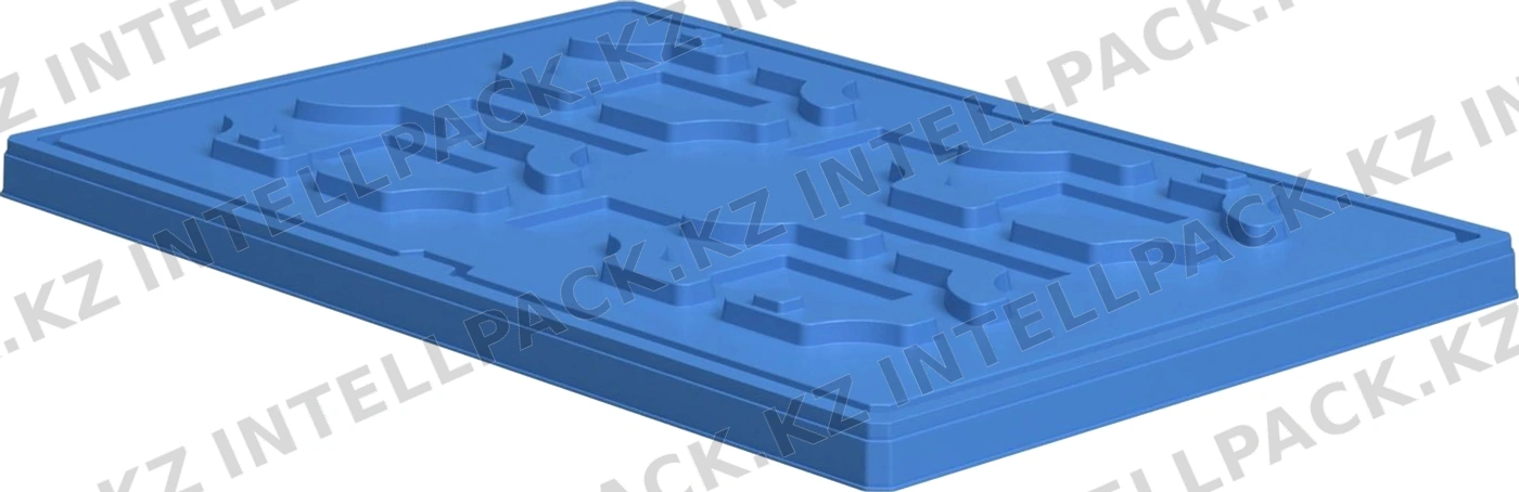 Крышка разборного контейнера Polybox 1210x810x80 мм iPlast голубая