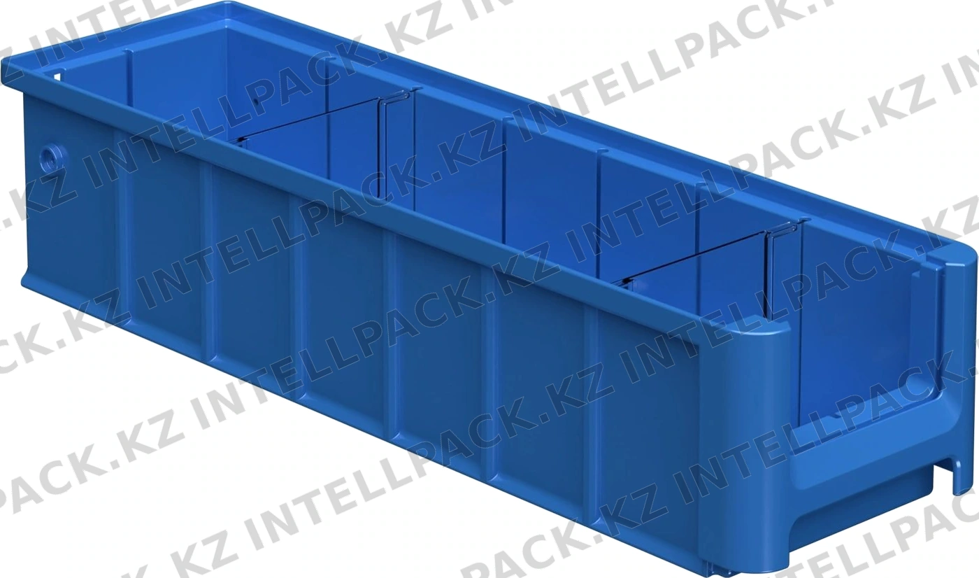 Полочный контейнер SK-4109 400х117х90 мм iPlast голубой с 2 поперечными перегородками