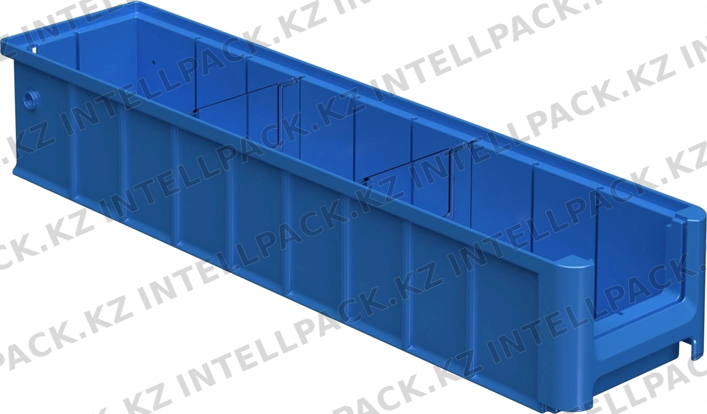 Полочный контейнер SK-5109 500х117х90 мм iPlast голубой с 2 поперечными перегородками