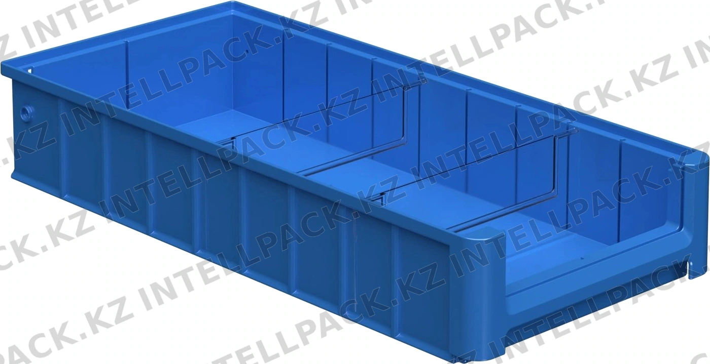 Полочный контейнер SK-5209 500х235х90 мм iPlast голубой с 2 поперечными перегородками
