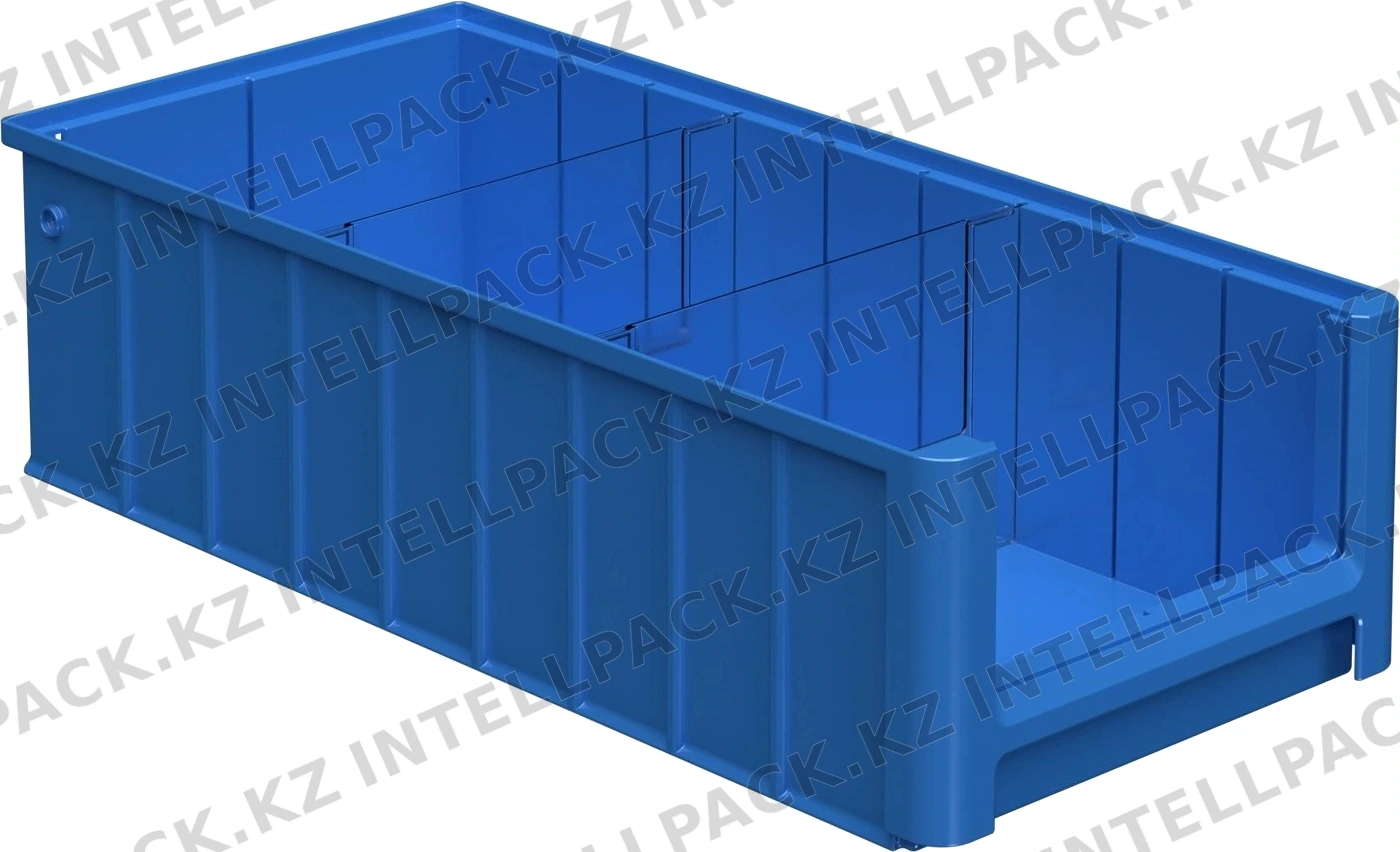 Полочный контейнер SK-5214 500х235х140 мм iPlast голубой с 2 поперечными перегородками