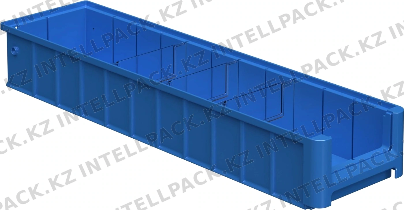 Полочный контейнер SK-61509 600х155х90 мм iPlast голубой с 3 поперечными перегородками
