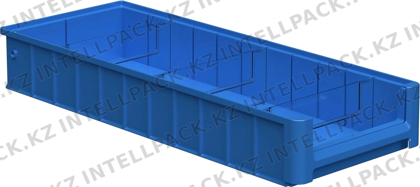 Полочный контейнер SK-6209 600х235х90 мм iPlast голубой с 3 поперечными перегородками