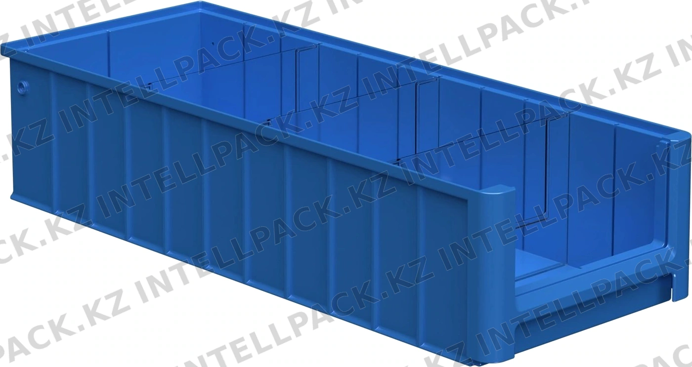 Полочный контейнер SK-6214 600х235х140 мм iPlast голубой с 3 поперечными перегородками