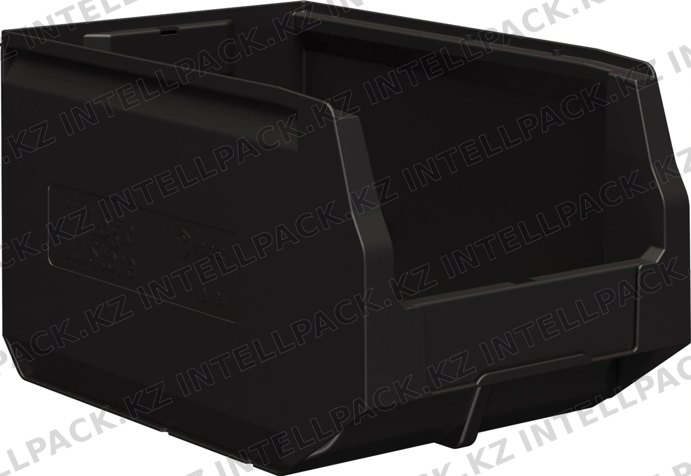 Складской лоток Logic Store 350x225x200 мм iPlast чёрный ЭКО с отверстиями для продольной перегородки