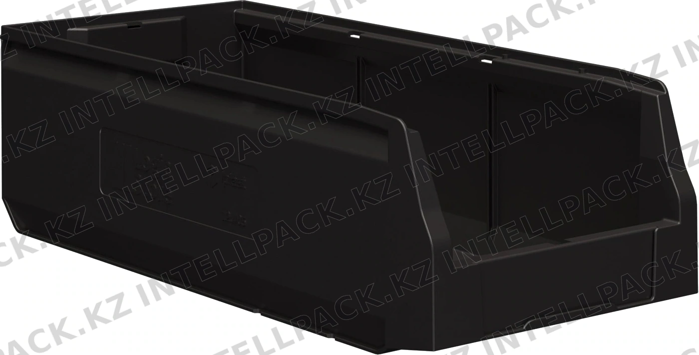 Складской лоток Logic Store 500х225х150 мм iPlast чёрный ЭКО с отверстиями для перегородок N1 (12.405.1)