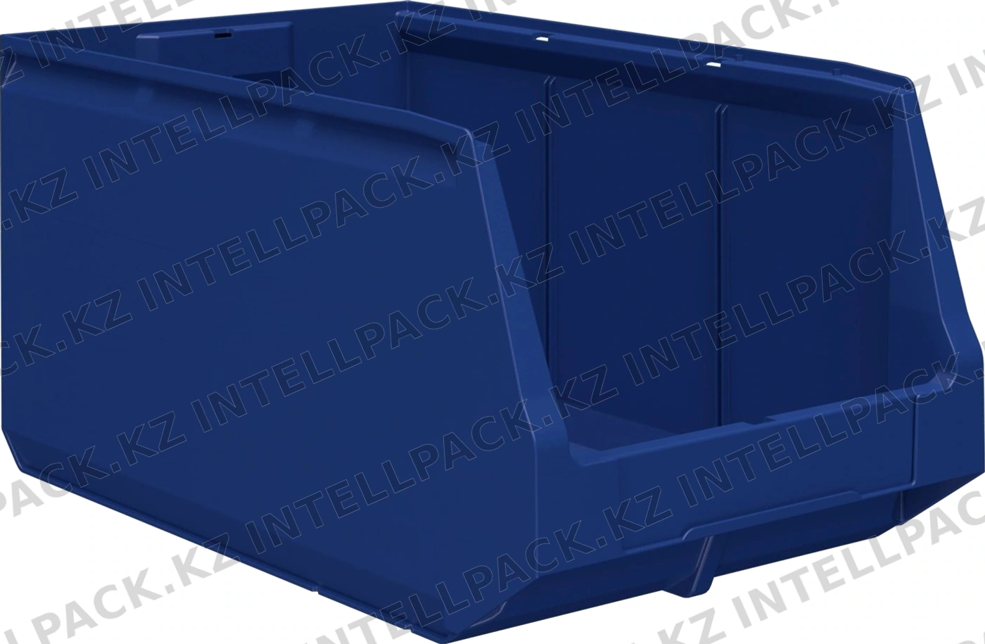 Складской лоток Logic Store 500х300х250 мм iPlast синий индиго с отверстиями для перегородок и наклейкой сбоку